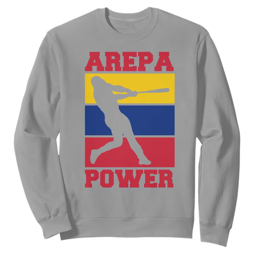 Arepa Power Venezuela Baseball Flag Sweatshirt Funny Venezuelan Pride Gift for Beisbol Lovers TS02 Sport Gray Print Your Wear