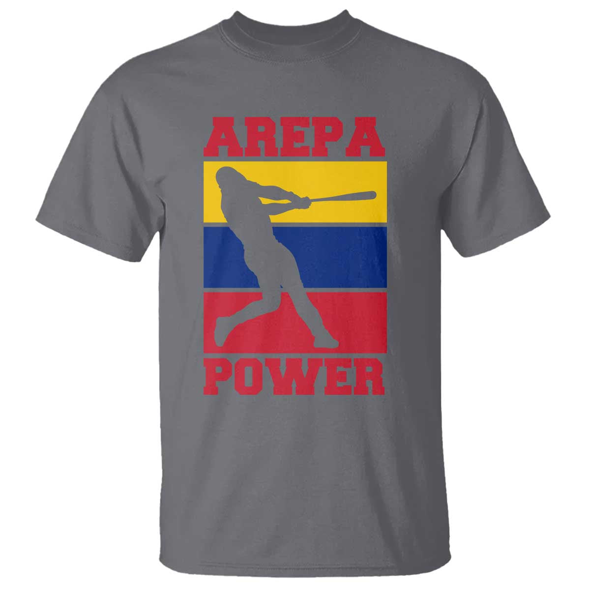 Arepa Power Venezuela Baseball Flag T Shirt Funny Venezuelan Pride Gift for Beisbol Lovers TS02 Charcoal Print Your Wear