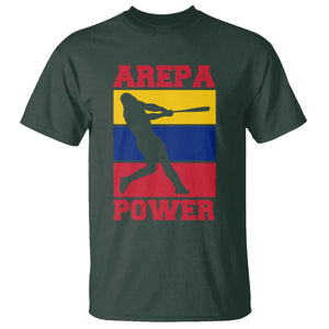Arepa Power Venezuela Baseball Flag T Shirt Funny Venezuelan Pride Gift for Beisbol Lovers TS02 Dark Forest Green Print Your Wear