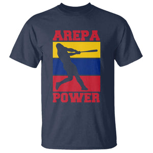 Arepa Power Venezuela Baseball Flag T Shirt Funny Venezuelan Pride Gift for Beisbol Lovers TS02 Navy Print Your Wear