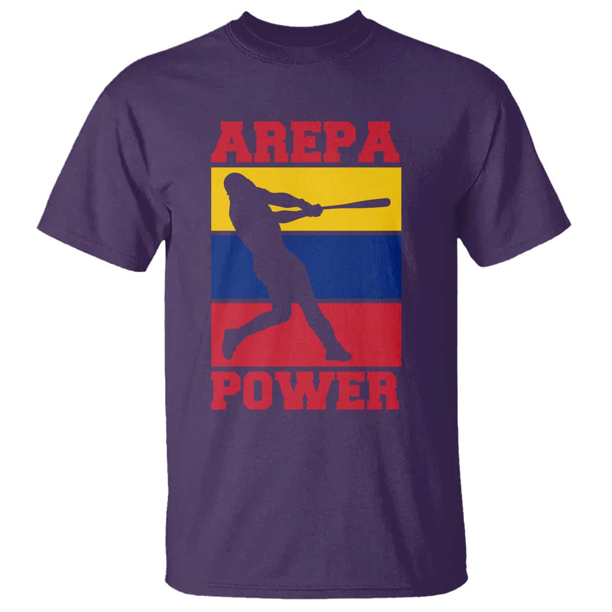Arepa Power Venezuela Baseball Flag T Shirt Funny Venezuelan Pride Gift for Beisbol Lovers TS02 Purple Print Your Wear