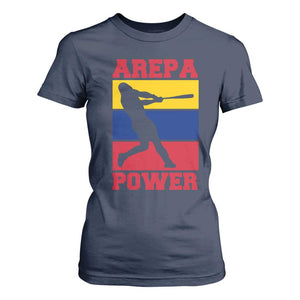 Arepa Power Venezuela Baseball Flag T Shirt For Women Funny Venezuelan Pride Gift for Beisbol Lovers TS02 Navy Print Your Wear