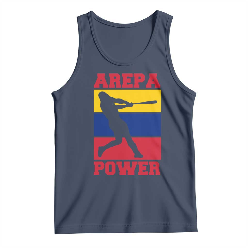 Arepa Power Venezuela Baseball Flag Tank Top Funny Venezuelan Pride Gift for Beisbol Lovers TS02 Navy Print Your Wear