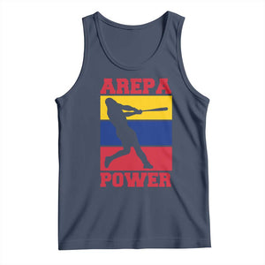 Arepa Power Venezuela Baseball Flag Tank Top Funny Venezuelan Pride Gift for Beisbol Lovers TS02 Navy Print Your Wear