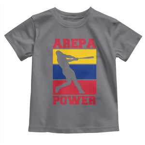 Arepa Power Venezuela Baseball Flag Toddler T Shirt Funny Venezuelan Pride Gift for Beisbol Lovers TS02 Charcoal Print Your Wear
