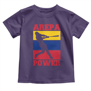 Arepa Power Venezuela Baseball Flag Toddler T Shirt Funny Venezuelan Pride Gift for Beisbol Lovers TS02 Purple Print Your Wear