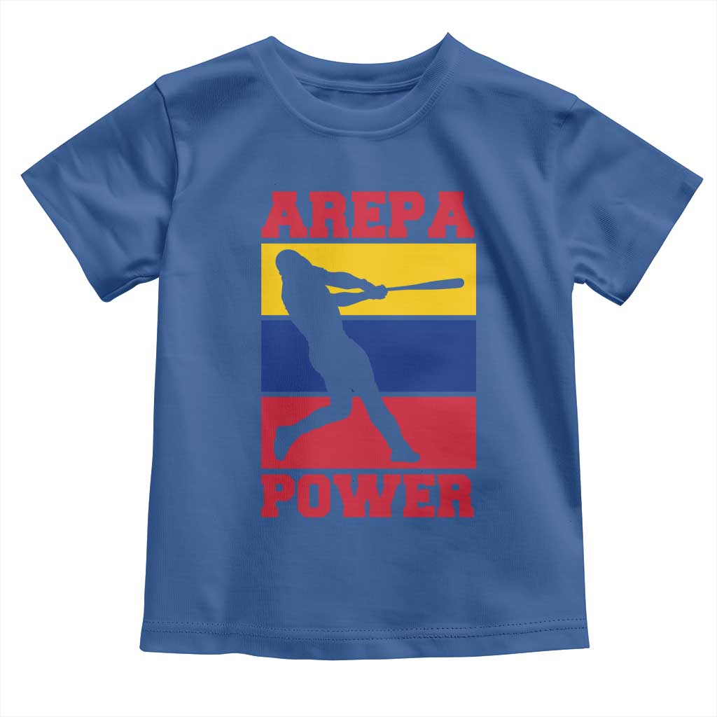Arepa Power Venezuela Baseball Flag Toddler T Shirt Funny Venezuelan Pride Gift for Beisbol Lovers TS02 Royal Blue Print Your Wear