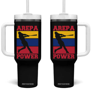 Arepa Power Venezuela Baseball Flag Tumbler With Handle Funny Venezuelan Pride Gift for Beisbol Lovers TS02 One Size: 40 oz Black Print Your Wear