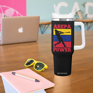 Arepa Power Venezuela Baseball Flag Tumbler With Handle Funny Venezuelan Pride Gift for Beisbol Lovers TS02 Print Your Wear