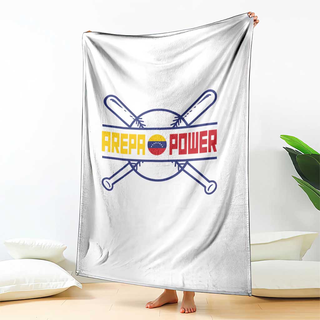 Arepa Power Baseball Crossed Bats Throw Blanket Funny Venezuelan Pride Gift for Latino Sports Fans TS02 Print Your Wear