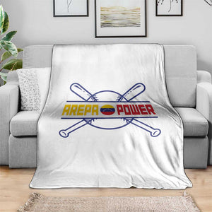 Arepa Power Baseball Crossed Bats Throw Blanket Funny Venezuelan Pride Gift for Latino Sports Fans TS02 Print Your Wear