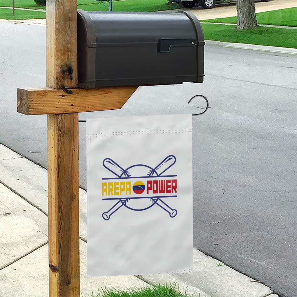 Arepa Power Baseball Crossed Bats Garden Flag Funny Venezuelan Pride Gift for Latino Sports Fans TS02 Print Your Wear