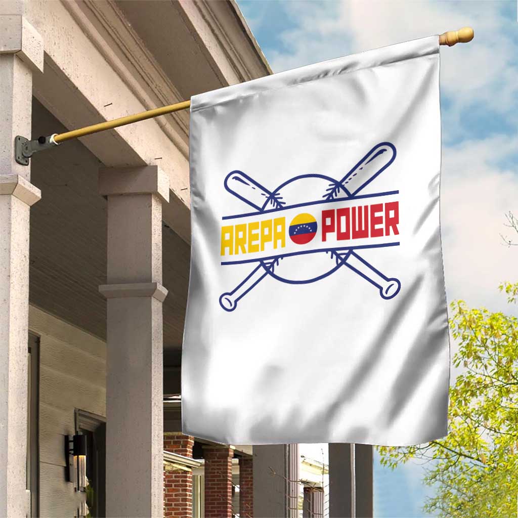 Arepa Power Baseball Crossed Bats Garden Flag Funny Venezuelan Pride Gift for Latino Sports Fans TS02 Print Your Wear