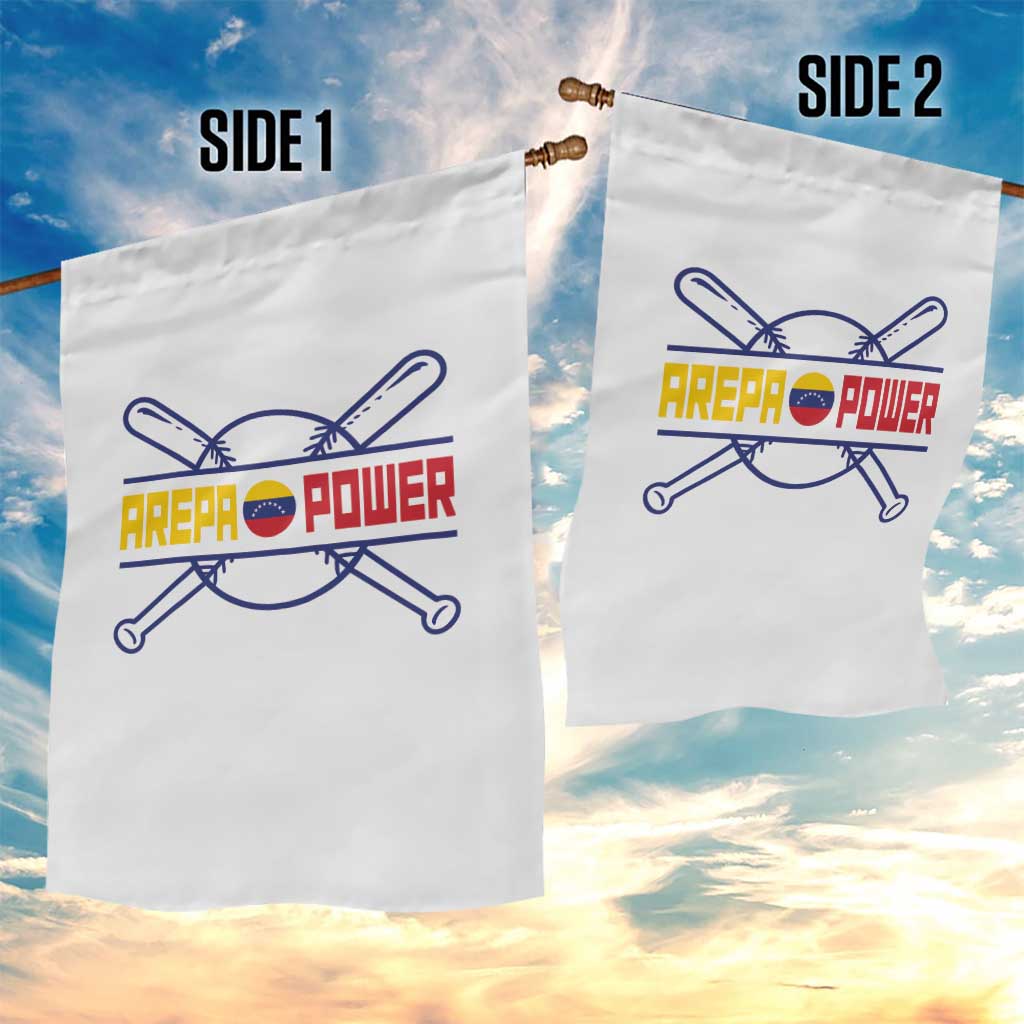 Arepa Power Baseball Crossed Bats Garden Flag Funny Venezuelan Pride Gift for Latino Sports Fans TS02 Print Your Wear