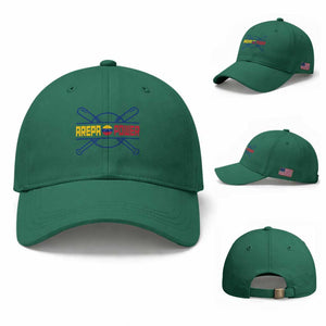 Arepa Power Baseball Crossed Bats Baseball Cap Funny Venezuelan Pride Gift for Latino Sports Fans TS02 Baseball Cap Universal Fit Irish Green Print Your Wear