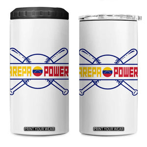 Arepa Power Baseball Crossed Bats 4 in 1 Can Cooler Tumbler Funny Venezuelan Pride Gift for Latino Sports Fans TS02 One Size: 16 oz White Print Your Wear