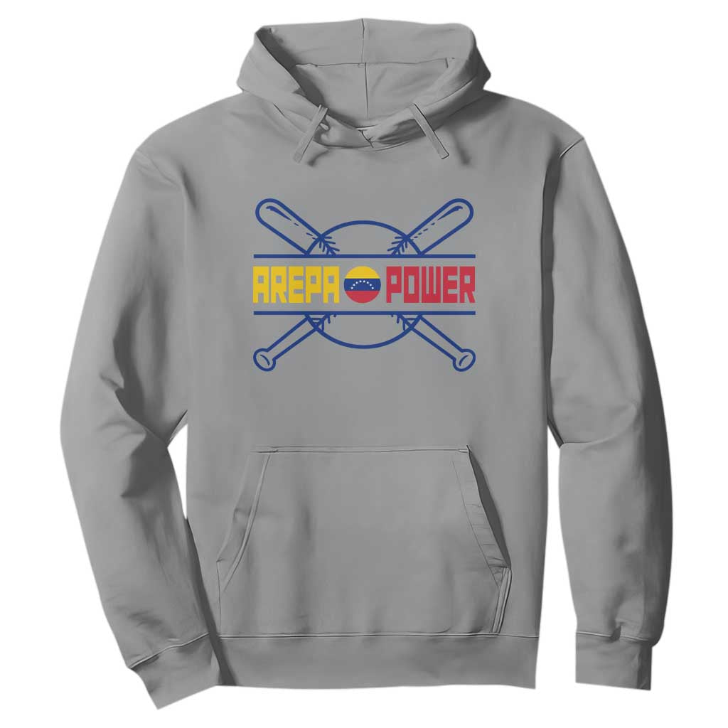 Arepa Power Baseball Crossed Bats Hoodie Funny Venezuelan Pride Gift for Latino Sports Fans TS02 Sport Gray Print Your Wear