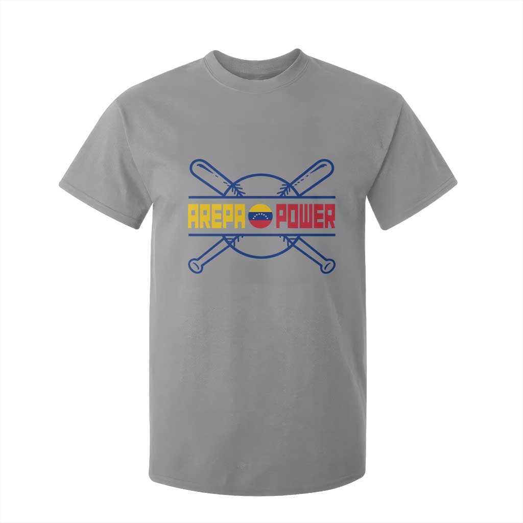 Arepa Power Baseball Crossed Bats T Shirt For Kid Funny Venezuelan Pride Gift for Latino Sports Fans TS02 Sport Gray Print Your Wear