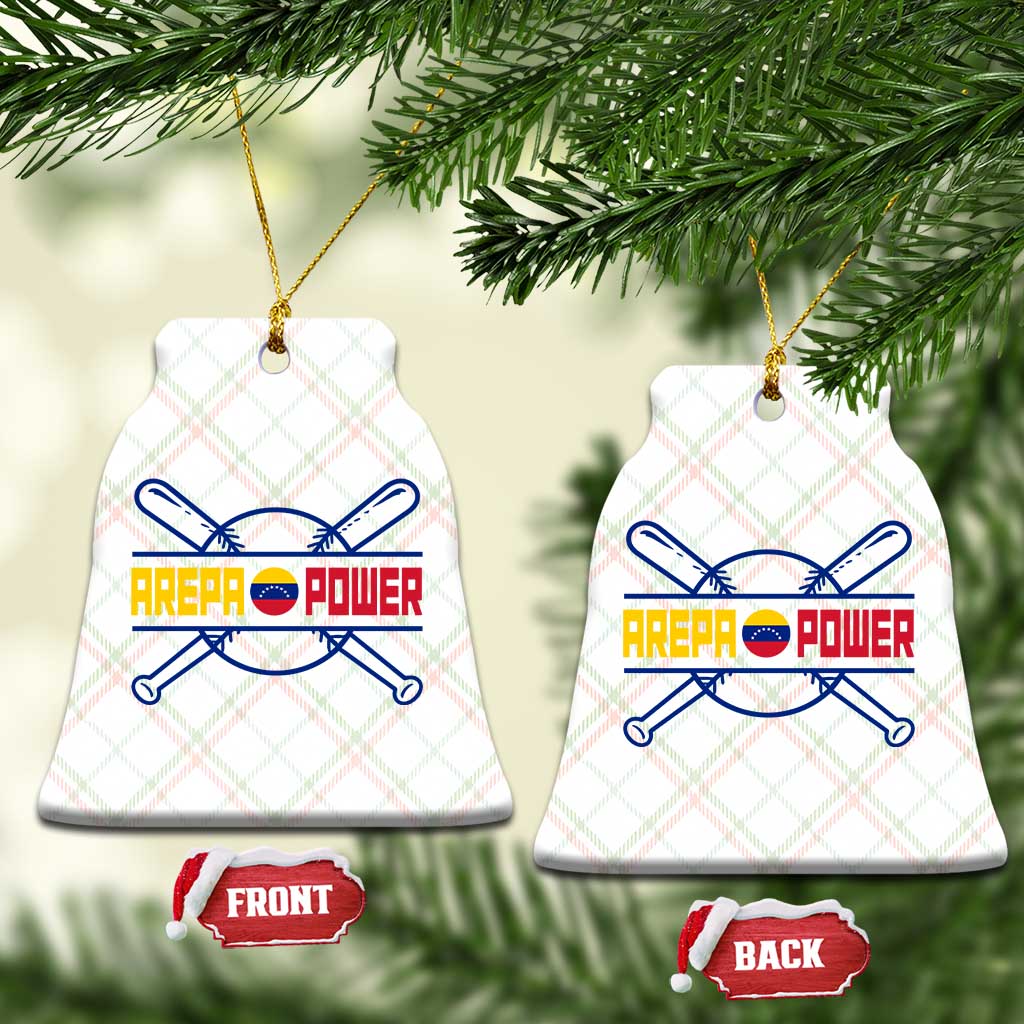Arepa Power Baseball Crossed Bats Ceramic Ornament Funny Venezuelan Pride Gift for Latino Sports Fans TS02 Print Your Wear