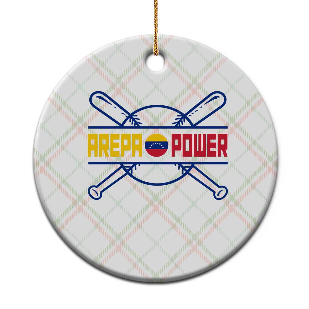 Arepa Power Baseball Crossed Bats Ceramic Ornament Funny Venezuelan Pride Gift for Latino Sports Fans TS02 1pc Christmas Plaid Print Your Wear