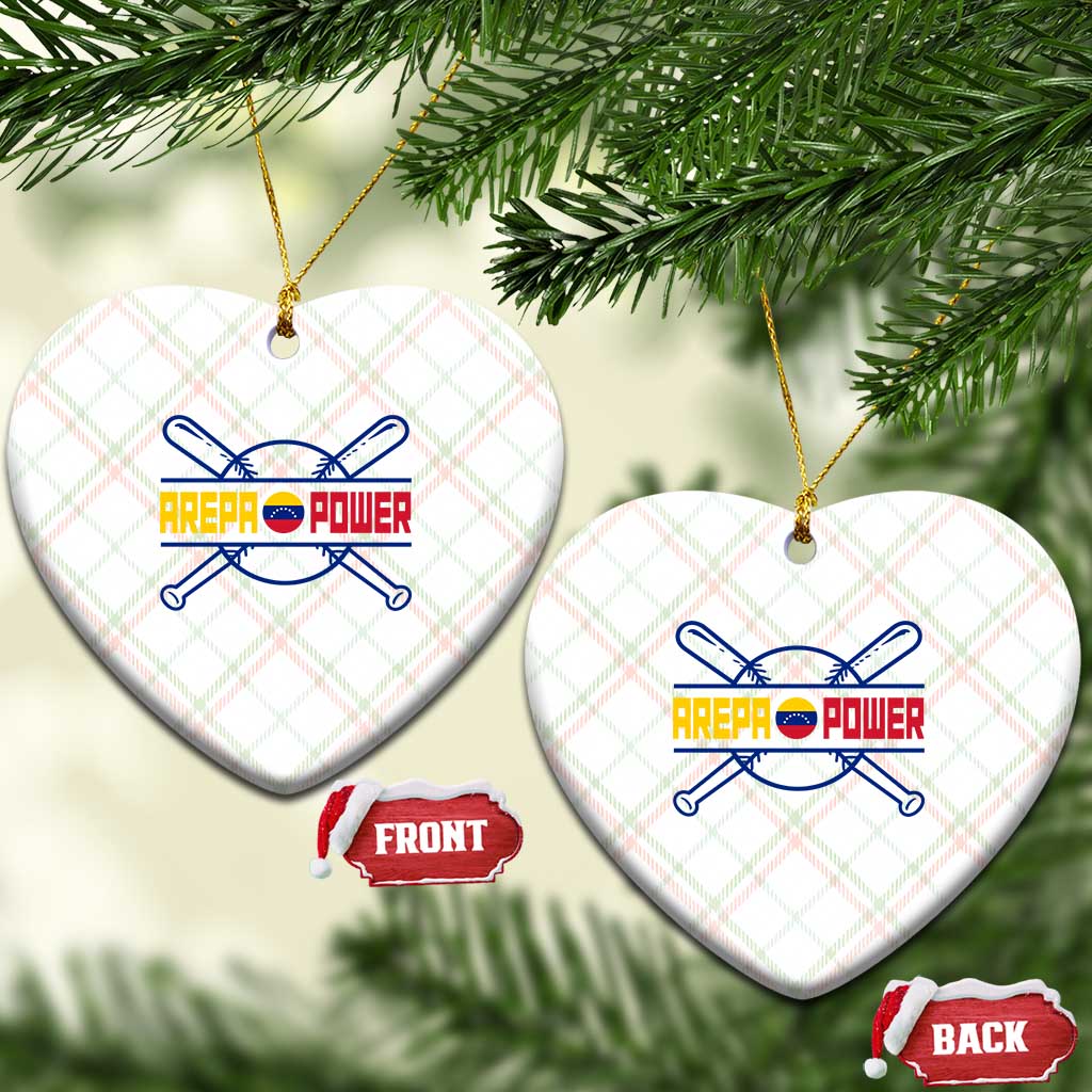 Arepa Power Baseball Crossed Bats Ceramic Ornament Funny Venezuelan Pride Gift for Latino Sports Fans TS02 Print Your Wear