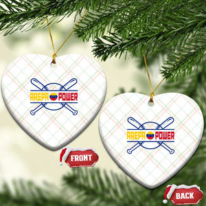 Arepa Power Baseball Crossed Bats Ceramic Ornament Funny Venezuelan Pride Gift for Latino Sports Fans TS02 Print Your Wear