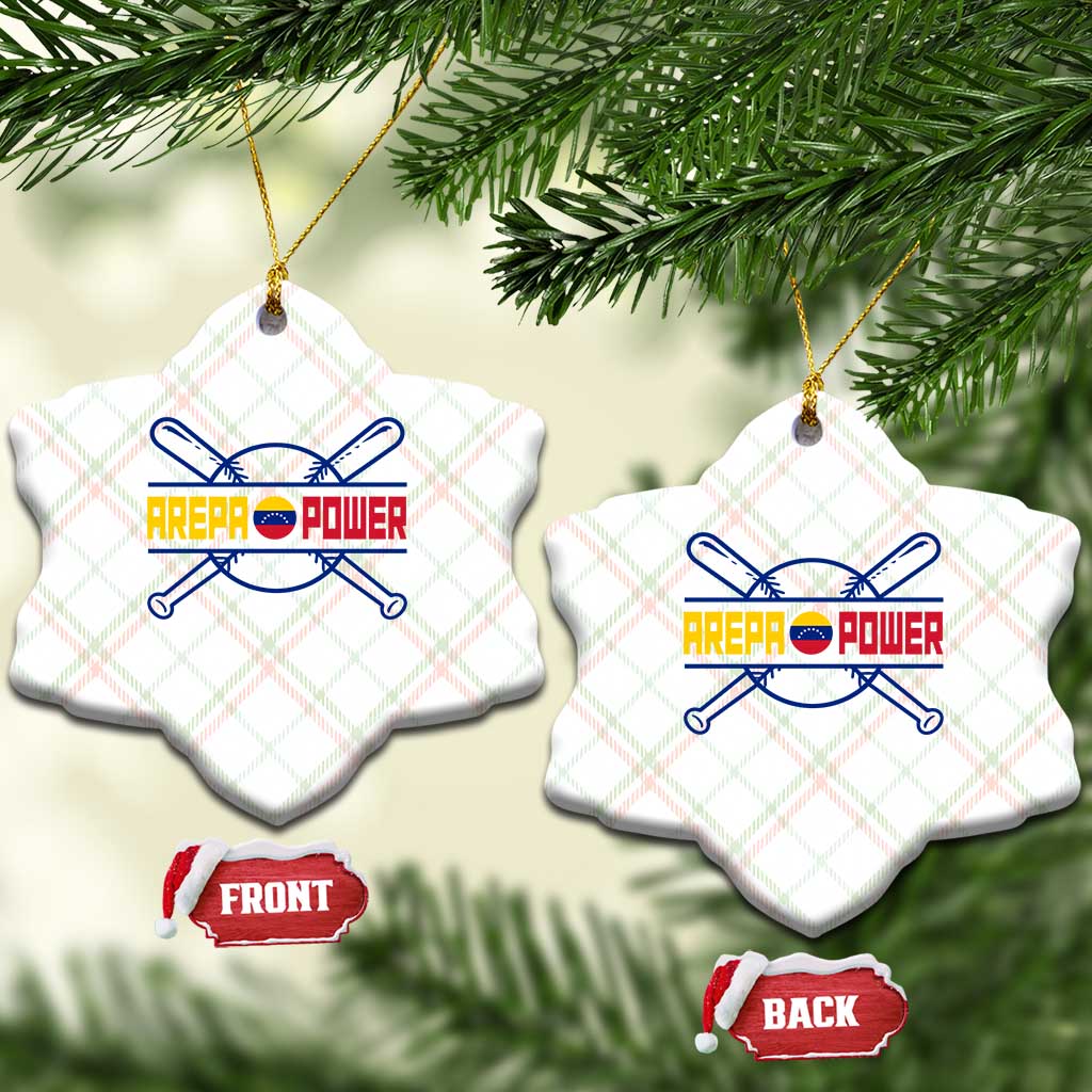 Arepa Power Baseball Crossed Bats Ceramic Ornament Funny Venezuelan Pride Gift for Latino Sports Fans TS02 Print Your Wear