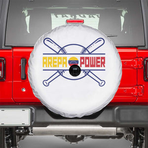 Arepa Power Baseball Crossed Bats Spare Tire Cover Funny Venezuelan Pride Gift for Latino Sports Fans TS02 White Print Your Wear