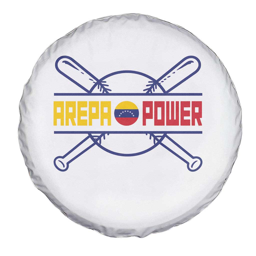 Arepa Power Baseball Crossed Bats Spare Tire Cover Funny Venezuelan Pride Gift for Latino Sports Fans TS02 Print Your Wear
