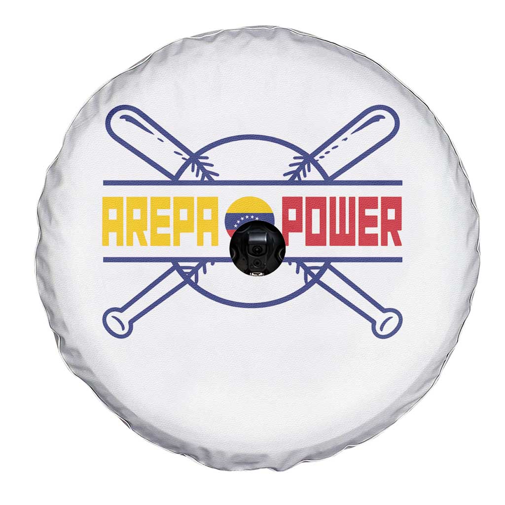 Arepa Power Baseball Crossed Bats Spare Tire Cover Funny Venezuelan Pride Gift for Latino Sports Fans TS02 Print Your Wear
