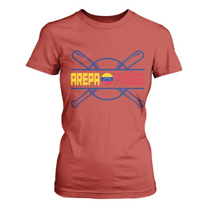 Arepa Power Baseball Crossed Bats T Shirt For Women Funny Venezuelan Pride Gift for Latino Sports Fans TS02 Red Print Your Wear