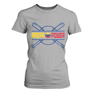 Arepa Power Baseball Crossed Bats T Shirt For Women Funny Venezuelan Pride Gift for Latino Sports Fans TS02 Sport Gray Print Your Wear