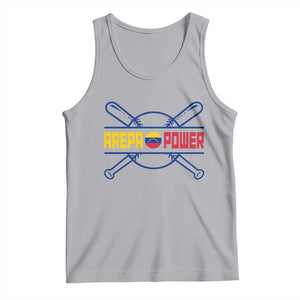 Arepa Power Baseball Crossed Bats Tank Top Funny Venezuelan Pride Gift for Latino Sports Fans TS02 Athletic Heather Print Your Wear