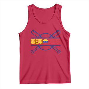 Arepa Power Baseball Crossed Bats Tank Top Funny Venezuelan Pride Gift for Latino Sports Fans TS02 Red Print Your Wear