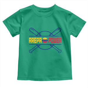 Arepa Power Baseball Crossed Bats Toddler T Shirt Funny Venezuelan Pride Gift for Latino Sports Fans TS02 Irish Green Print Your Wear