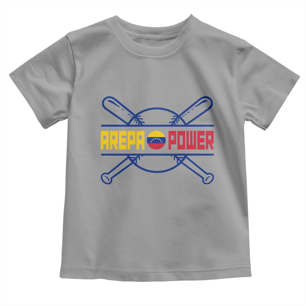 Arepa Power Baseball Crossed Bats Toddler T Shirt Funny Venezuelan Pride Gift for Latino Sports Fans TS02 Sport Gray Print Your Wear