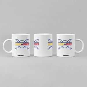 Arepa Power Baseball Crossed Bats Coffee Mug - Funny Venezuelan Pride Gift for Latino Sports Fans TS02 Print Your Wear
