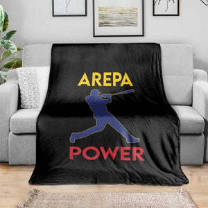 Arepa Power Baseball Batter Silhouette Throw Blanket Venezuelan Pride Beisbol for Baseball Fans TS02 Print Your Wear