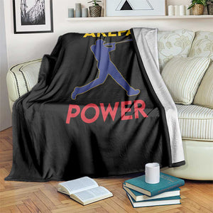 Arepa Power Baseball Batter Silhouette Throw Blanket Venezuelan Pride Beisbol for Baseball Fans TS02 Print Your Wear