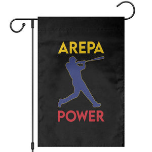 Arepa Power Baseball Batter Silhouette Garden Flag Venezuelan Pride Beisbol for Baseball Fans TS02 Black Print Your Wear
