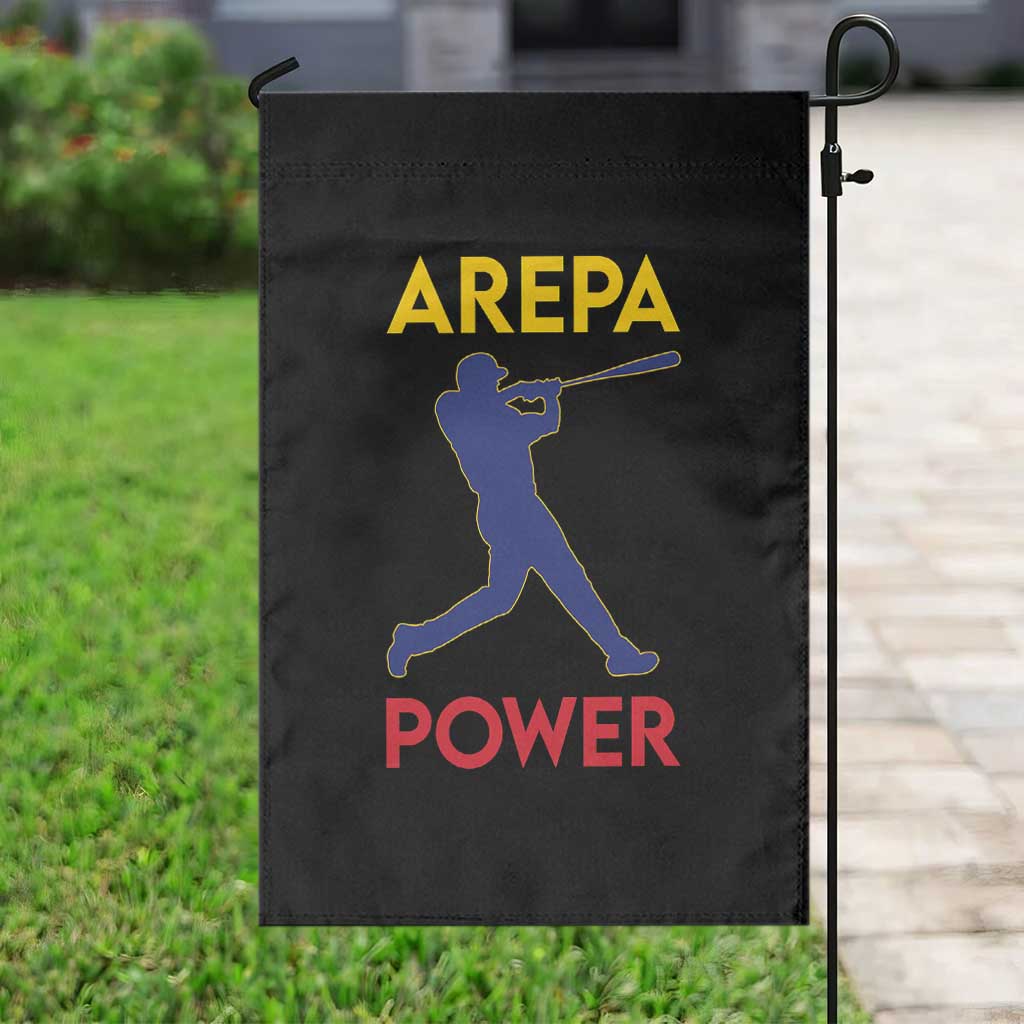 Arepa Power Baseball Batter Silhouette Garden Flag Venezuelan Pride Beisbol for Baseball Fans TS02 Print Your Wear