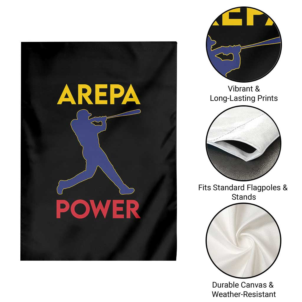 Arepa Power Baseball Batter Silhouette Garden Flag Venezuelan Pride Beisbol for Baseball Fans TS02 Print Your Wear
