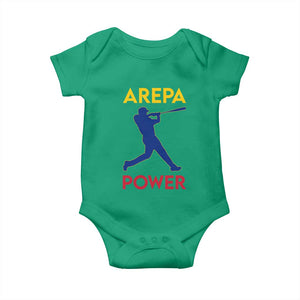Arepa Power Baseball Batter Silhouette Baby Onesie Venezuelan Pride Beisbol for Baseball Fans TS02 Irish Green Print Your Wear