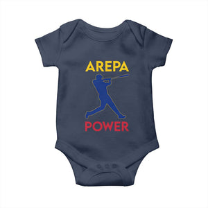 Arepa Power Baseball Batter Silhouette Baby Onesie Venezuelan Pride Beisbol for Baseball Fans TS02 Navy Print Your Wear