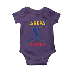 Arepa Power Baseball Batter Silhouette Baby Onesie Venezuelan Pride Beisbol for Baseball Fans TS02 Purple Print Your Wear