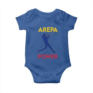 Arepa Power Baseball Batter Silhouette Baby Onesie Venezuelan Pride Beisbol for Baseball Fans TS02 Royal Blue Print Your Wear
