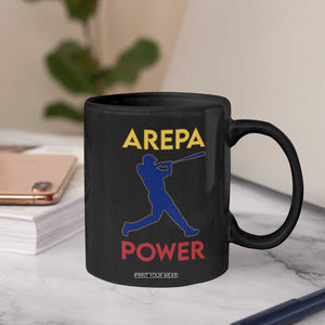 Arepa Power Baseball Batter Silhouette Coffee Mug Venezuelan Pride Beisbol for Baseball Fans TS02 Print Your Wear