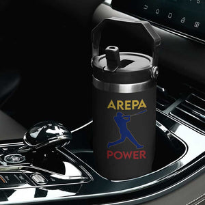 Arepa Power Baseball Batter Silhouette Flip Straw Tumbler Venezuelan Pride Beisbol for Baseball Fans TS02 Print Your Wear