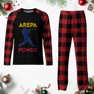 Arepa Power Baseball Batter Silhouette Plaid Pajama Set Venezuelan Pride Beisbol for Baseball Fans TS02 Buffalo Plaid Print Your Wear