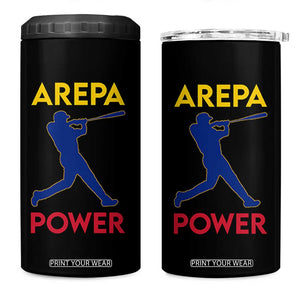 Arepa Power Baseball Batter Silhouette 4 in 1 Can Cooler Tumbler Venezuelan Pride Beisbol for Baseball Fans TS02 One Size: 16 oz Black Print Your Wear